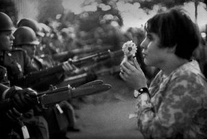 Flower Child at a protest